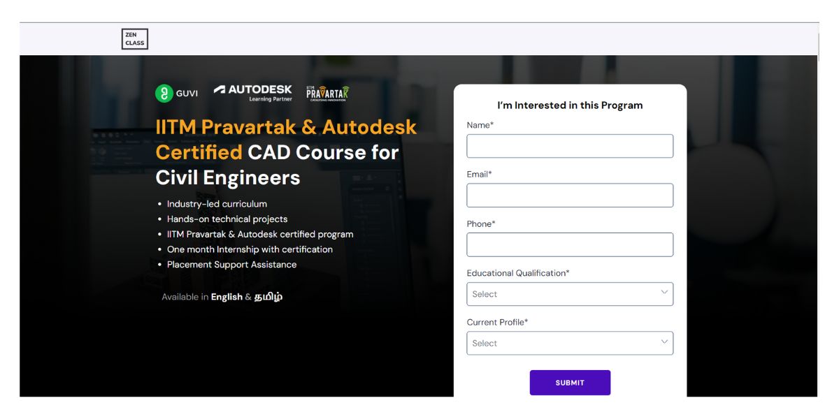 Certified CAD course for Civil Engineers by GUVI's Zen class