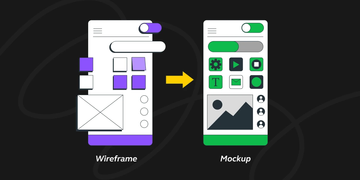 Difference between wireframe & mockup