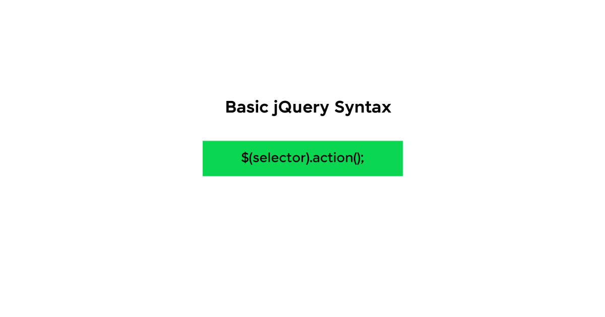 Basic jQuery Syntax