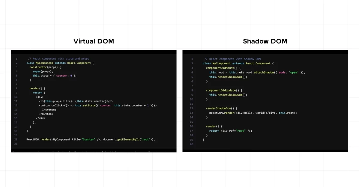 Virtual DOM and Shadow DOM: What's the Deal?