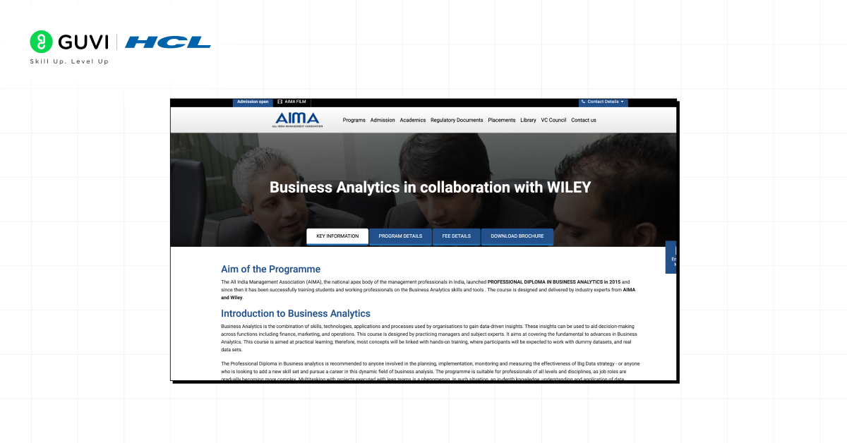 AIMA Business analytics course