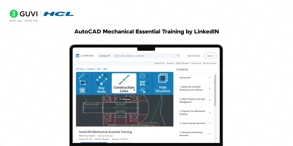 AutoCAD for mechanical design by linkedin learning