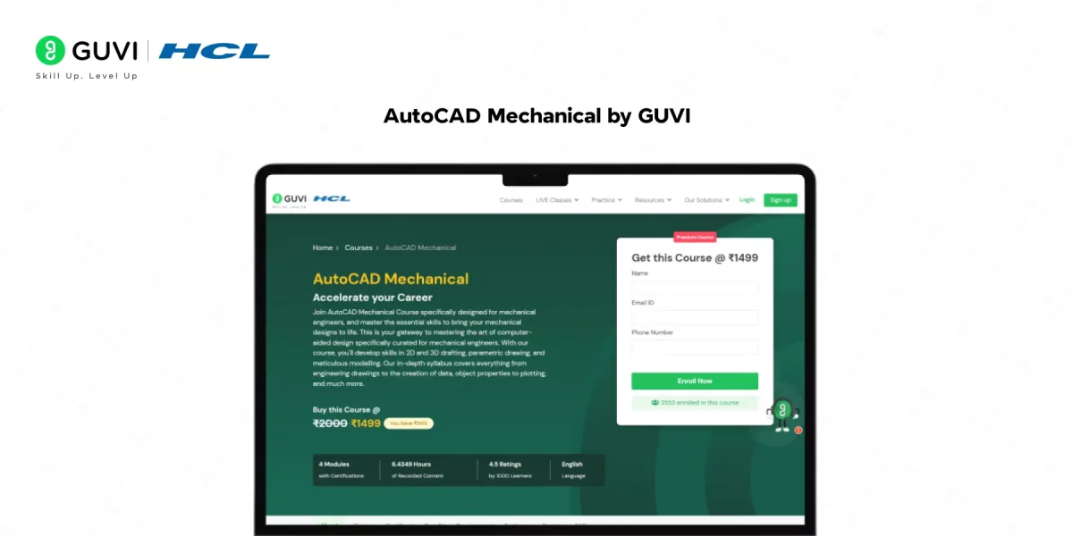 AutoCAD mechanical design by guvi