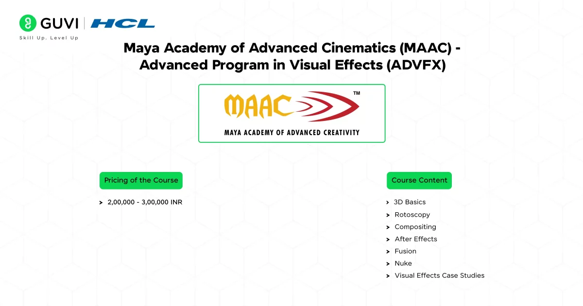 Maya Academy of Advanced Cinematics (MAAC) - Advanced Program in Visual Effects (ADVFX)