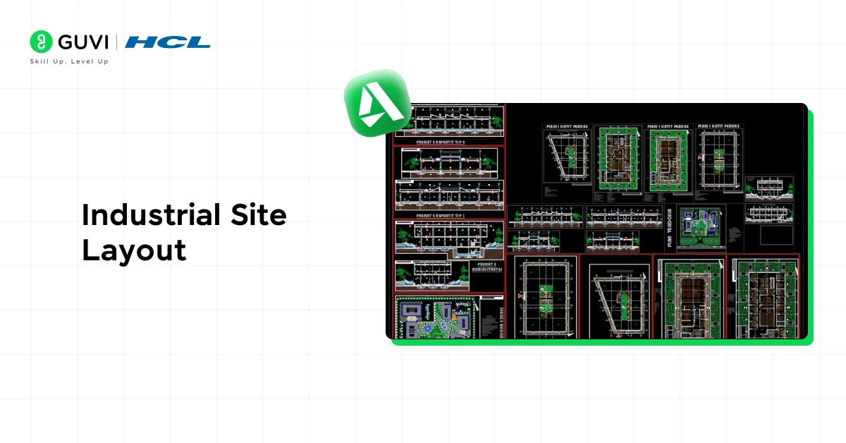 Industrial site layout as one of the important civil engineering autocad projects