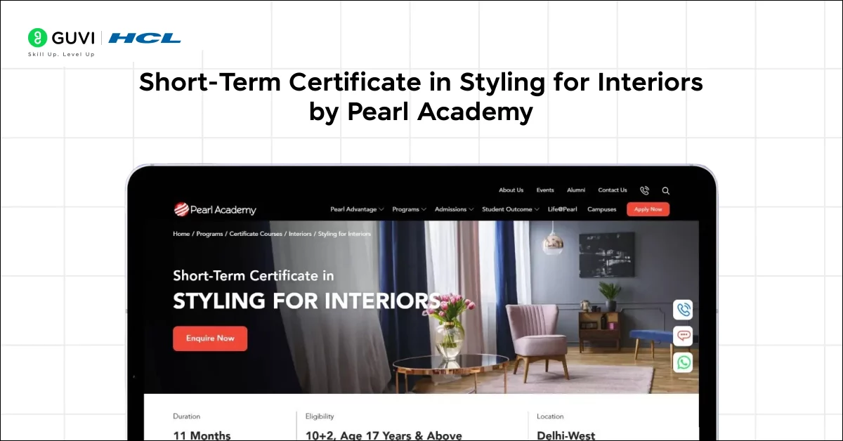 short term interior design course by pearl academy