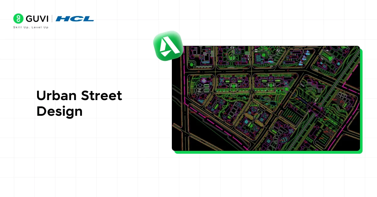 Urban street design as one of the important civil autocad projects