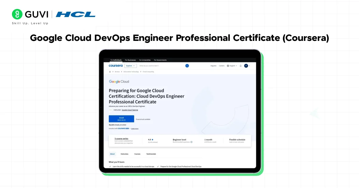 Google Cloud DevOps Engineer Professional Certificate (Coursera)