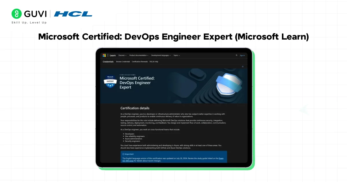 Microsoft Certified: DevOps Engineer Expert (Microsoft Learn)